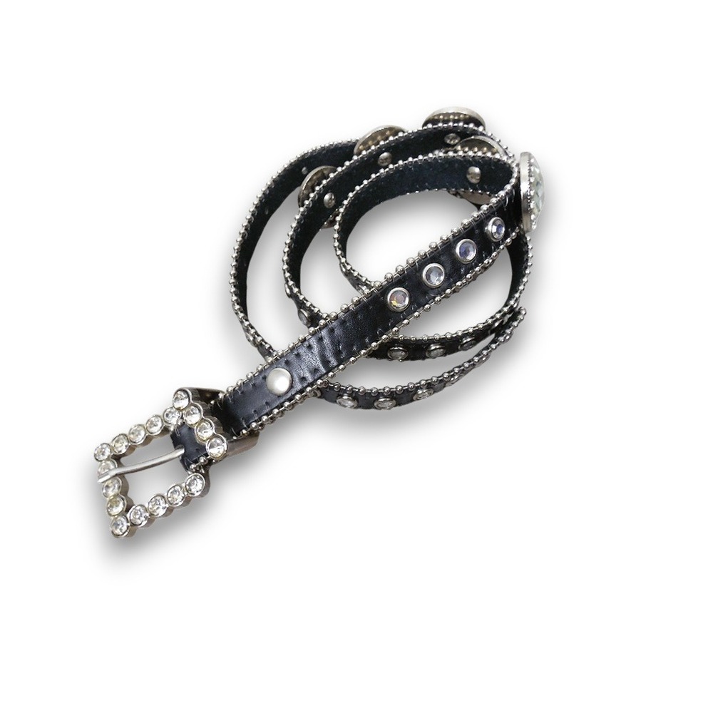 Womens Leather Rhinestone Western Belt Size Medium / Large